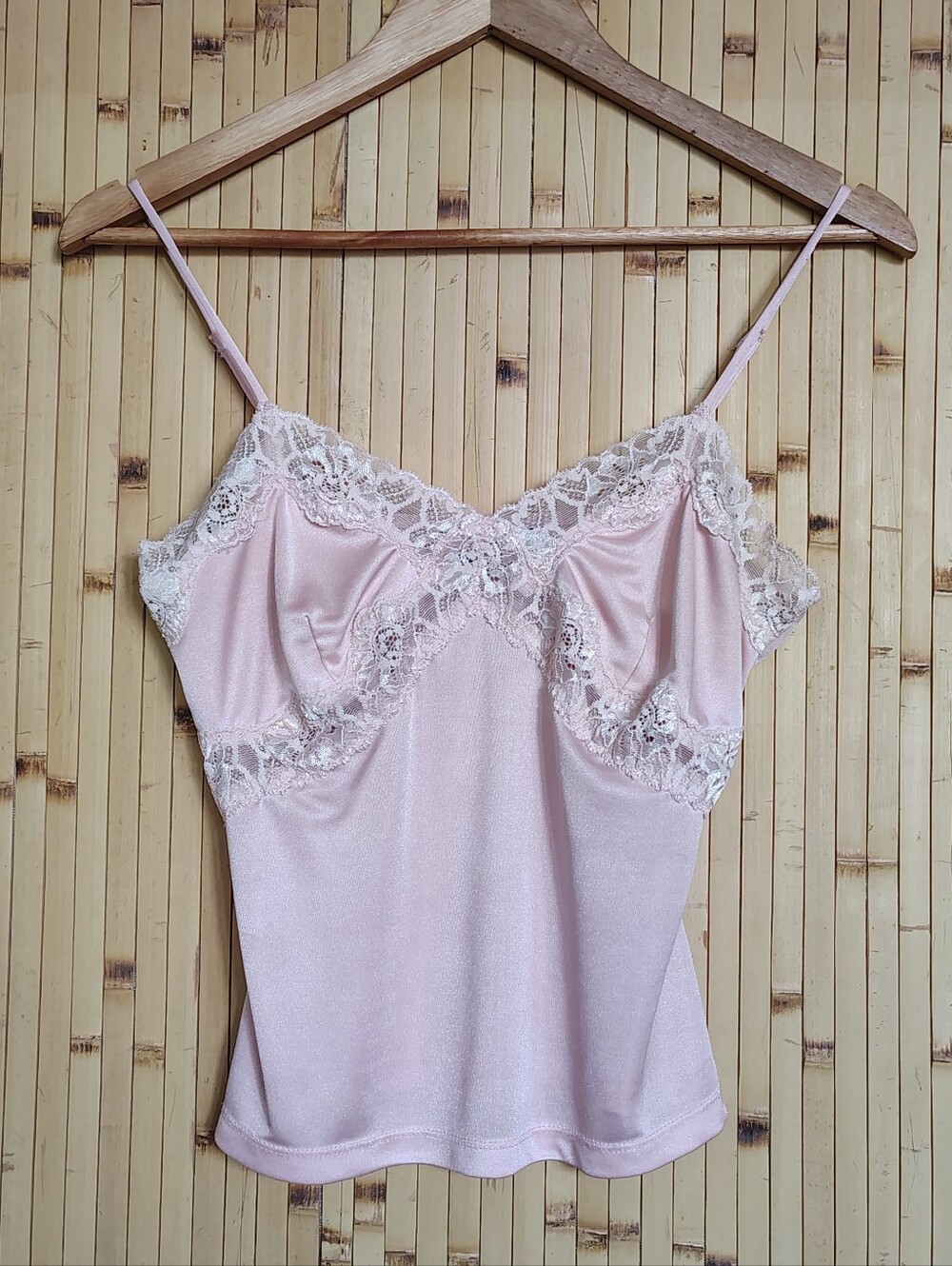 Y2K Vintage Cami Lace Trim Pink Coquette Balletcore 2000s Tank XS Extra Small